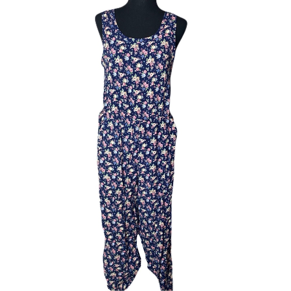 Copper Key Floral Sleeveless Jumpsuit w/ Pockets Women’s Large